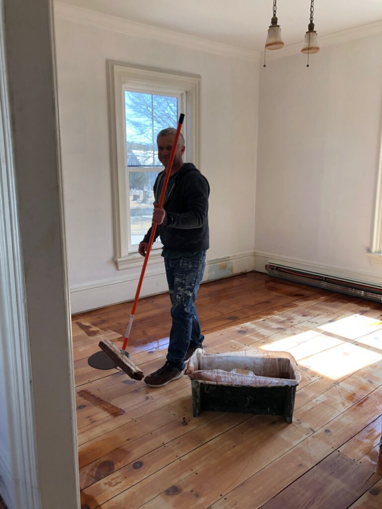 The owner of the Burrell House Inn, Josh, hard at work
