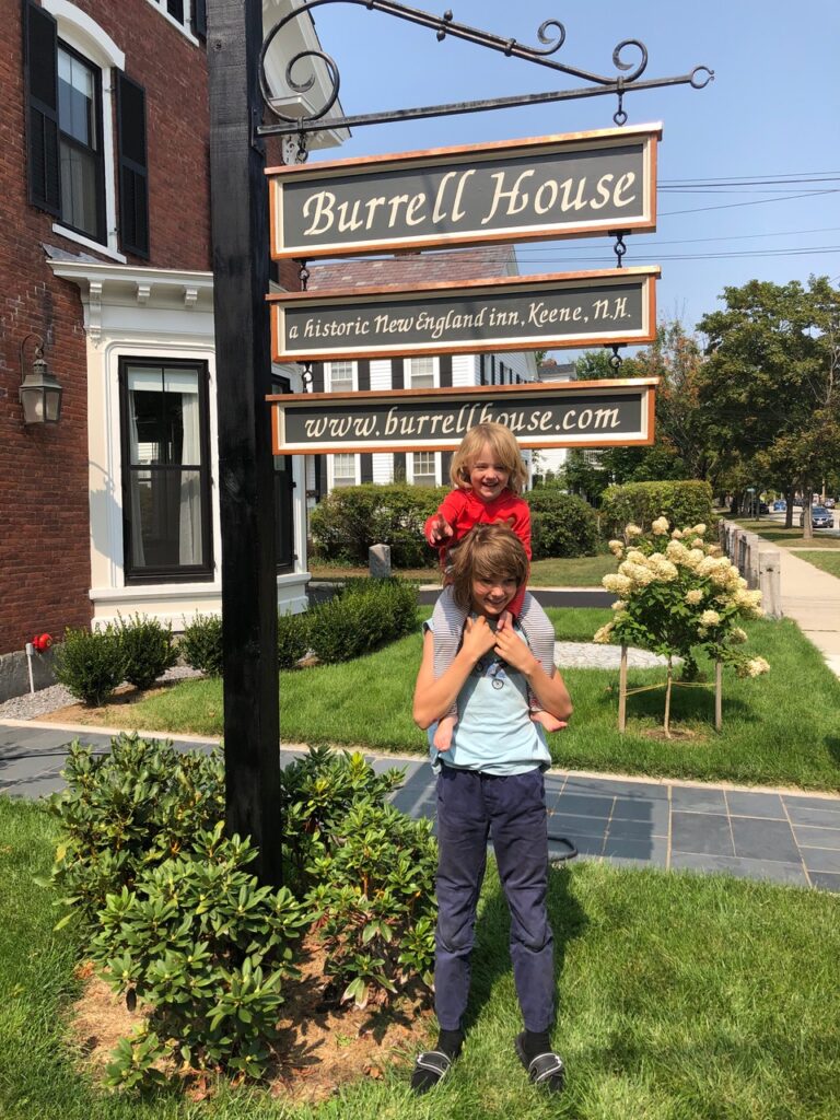 The Gorman Family in front of the newly renovated Burrell House Inn